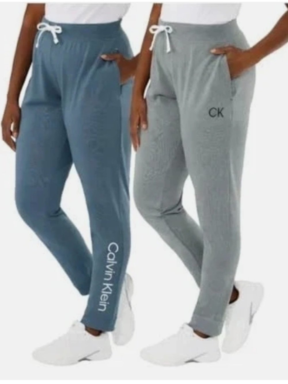 Calvin Klein 2 Pack Women's French
Terry Jogger Pant - Blue/Gray
